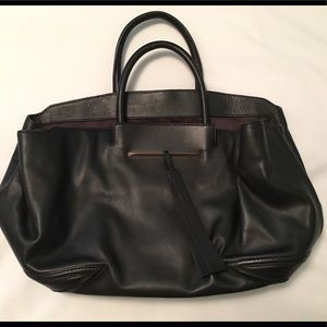B Brian Atwood Oversized black leather tote bag